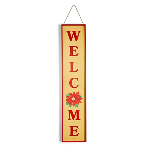 North Pole Trading Co . Welcome Porch Leaner Christmas Porch Sign In White