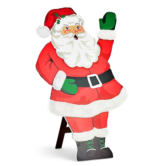 North Pole Trading Co. Santa Figural Porch Leaner Christmas Porch Sign
