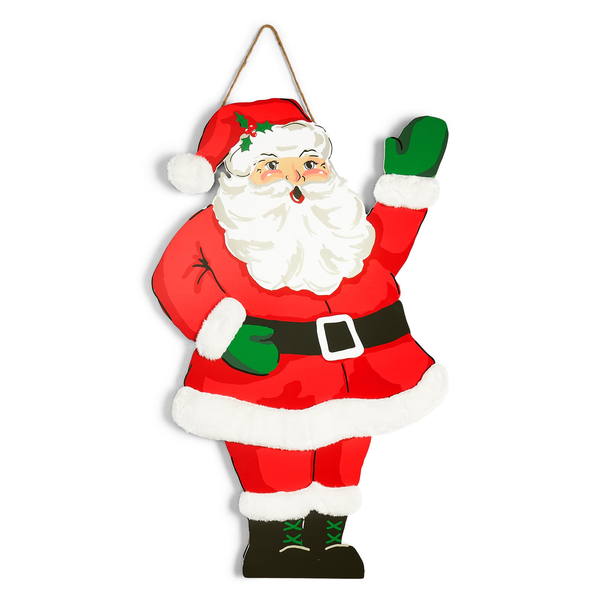 North Pole Trading Co. Santa Figural Porch Leaner Christmas Porch Sign