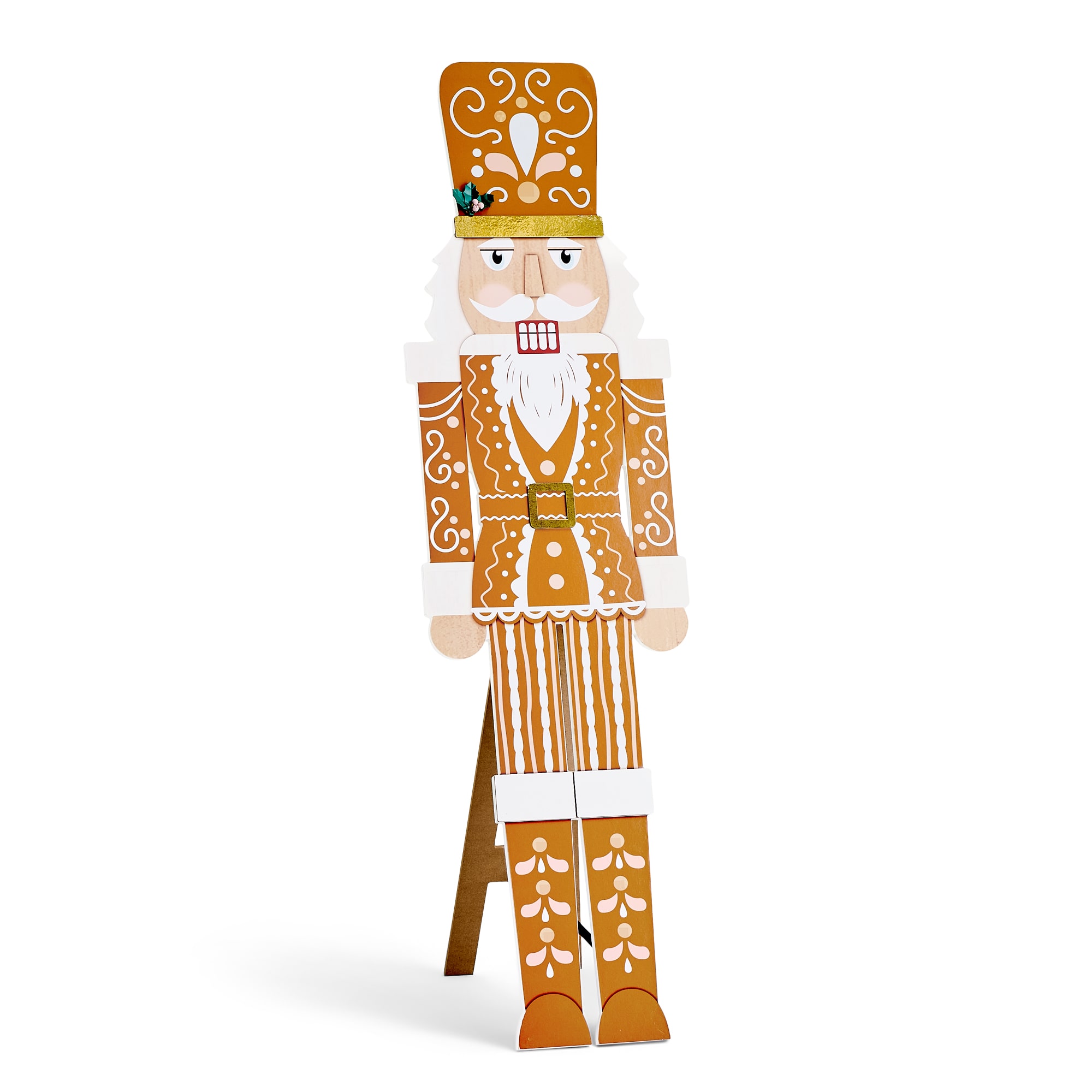 North Pole Trading Co. 48" Nutcracker Gingerbread Figural Porch Leaner Christmas Porch Sign