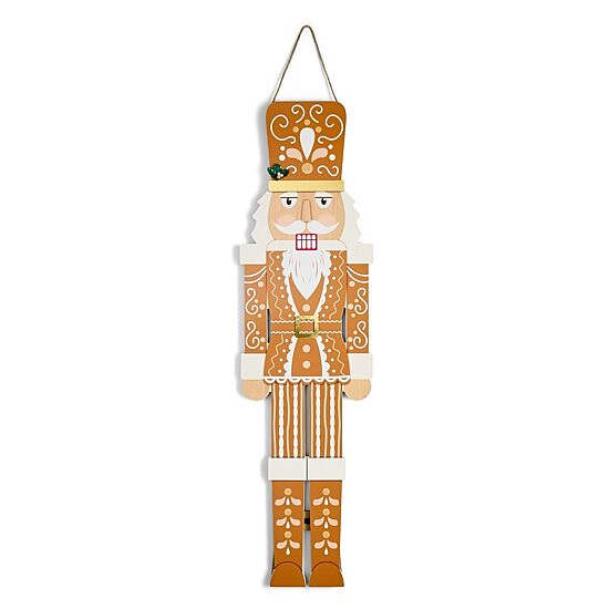 North Pole Trading Co. 48" Nutcracker Gingerbread Figural Porch Leaner Christmas Porch Sign