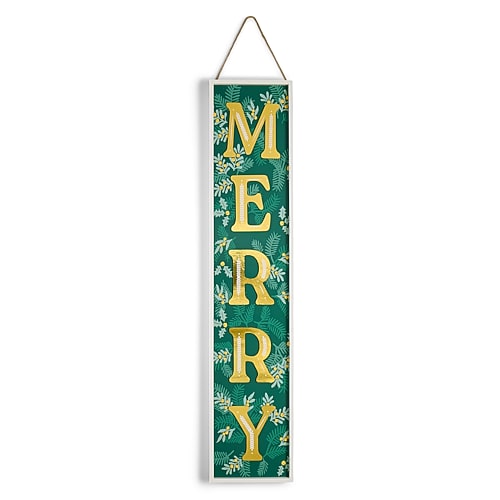 North Pole Trading Co . Merry Woodland Porch Leaner Christmas Porch Sign In Green
