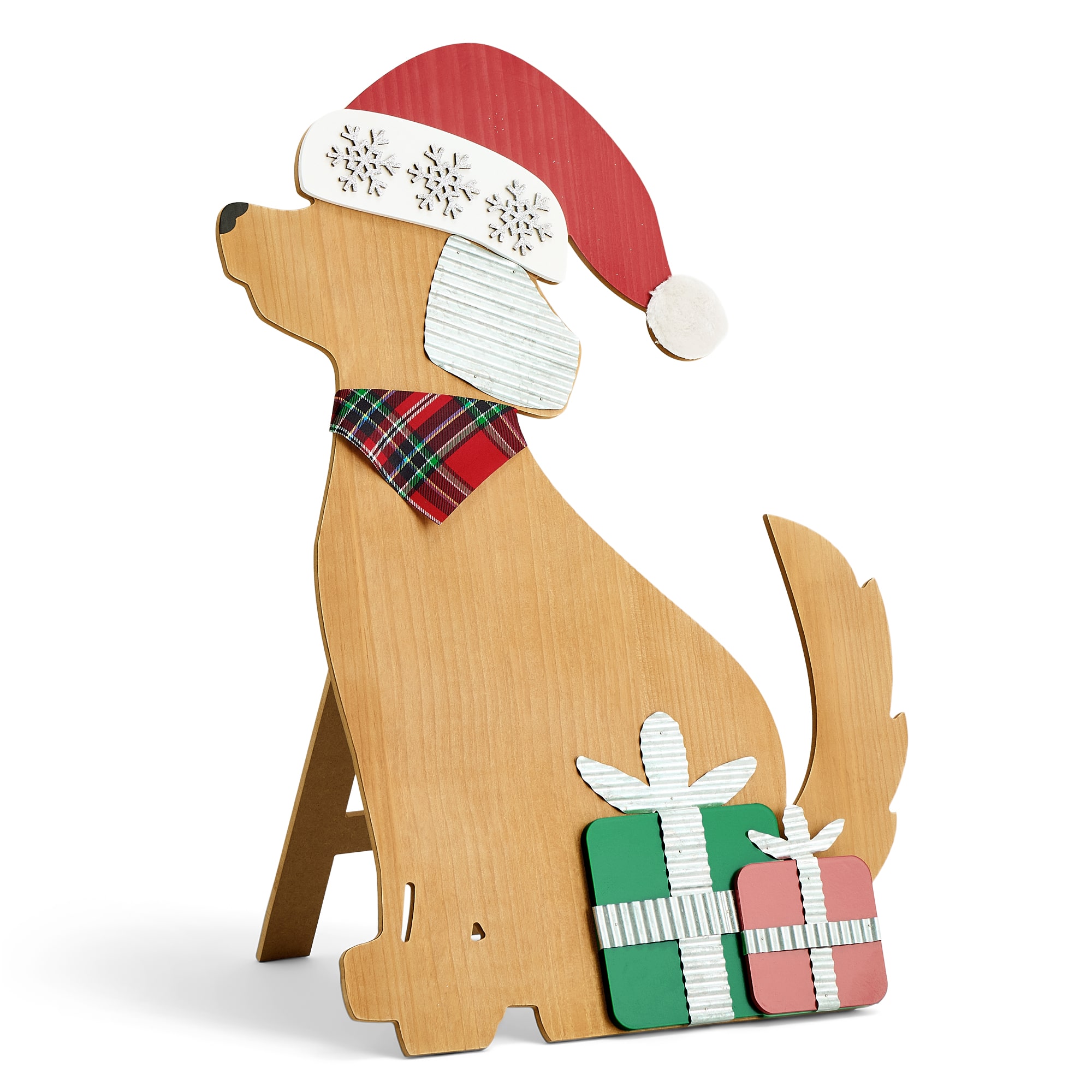 North Pole Trading Co. 30.25" Dog Figural Porch Leaner Christmas Porch Sign