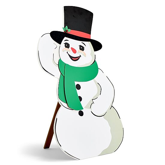 North Pole Trading Co. Snowman Figural Porch Leaner Christmas Porch Sign