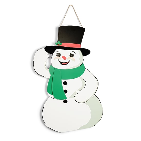 North Pole Trading Co. Snowman Figural Porch Leaner Christmas Porch Sign