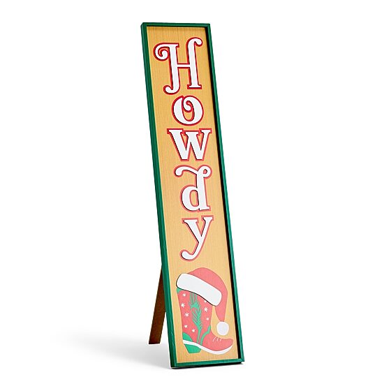 North Pole Trading Co. 47.75" Howdy Porch Leaner Christmas Porch Sign