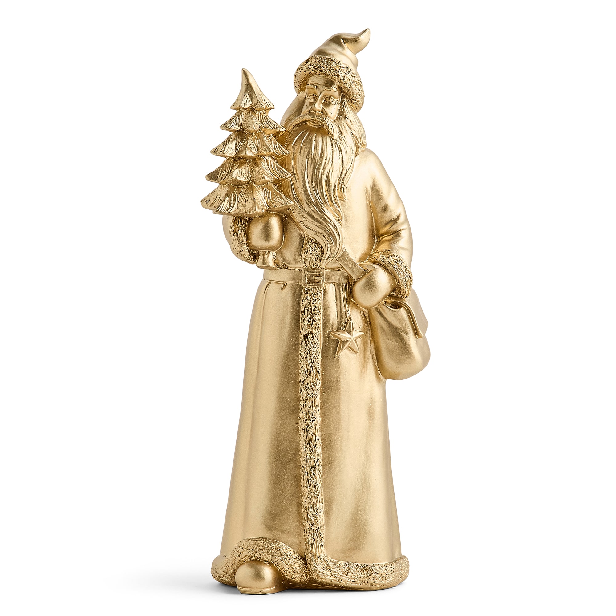 North Pole Trading Co. Gold Santa Figurine Christmas Tabletop Decor