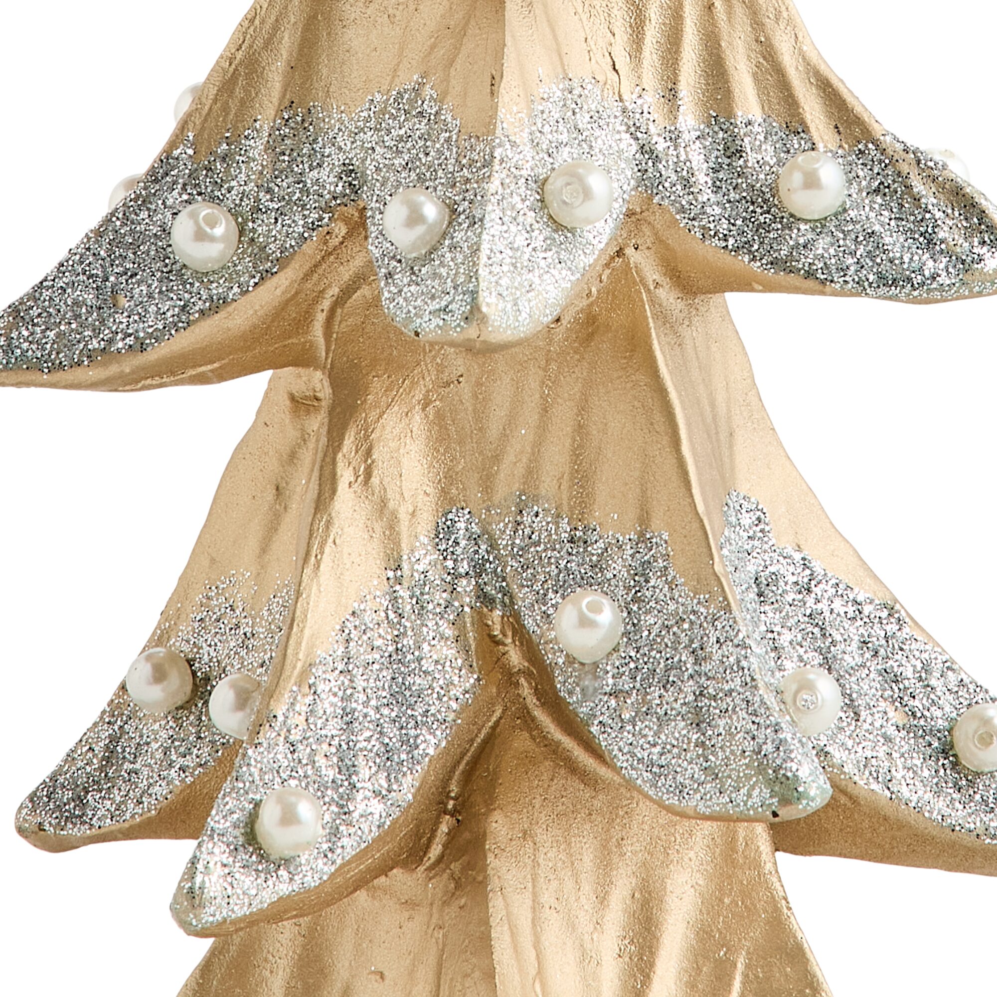 North Pole Trading Co. 12" Gold Glitter Tree Christmas Tabletop Decor