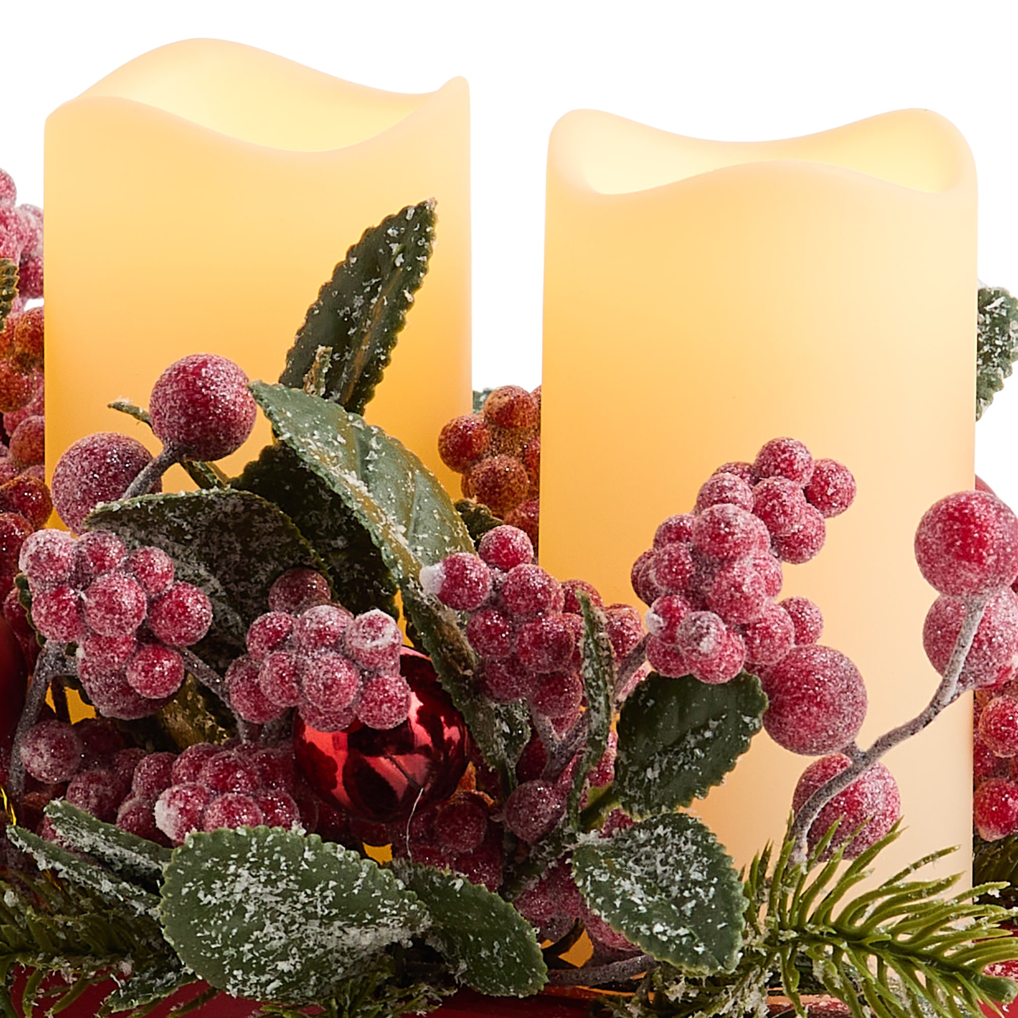 Martha Stewart 3 Led Flameless Candle Sleigh Lighted Christmas Tabletop Decor
