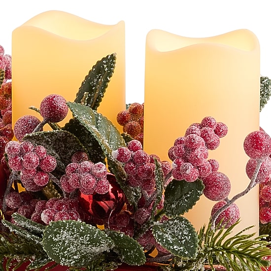 Martha Stewart 3 Led Flameless Candle Sleigh Lighted Christmas Tabletop Decor
