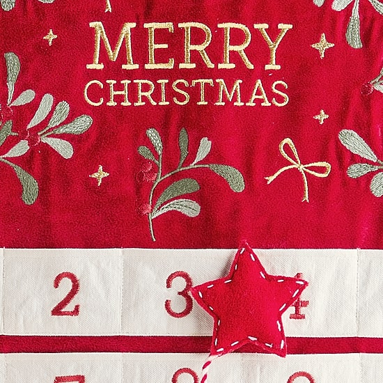 Martha Stewart Hanging Merry Christmas Advent Calendar