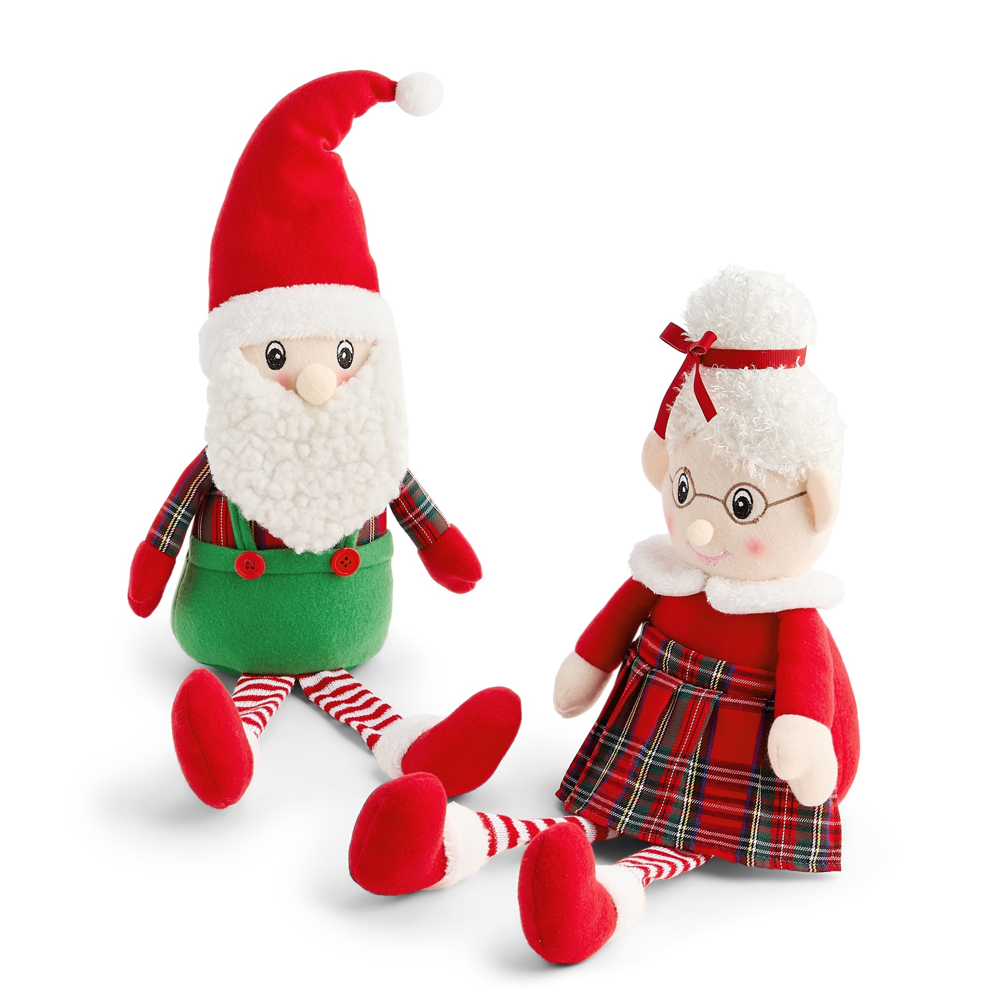 North Pole Trading Co. Santa Mrs Clause Sitters Set 2-pc. Christmas Tabletop Decor
