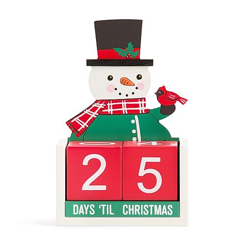 North Pole Trading Co . Snowman Christmas Advent Calendar In Red
