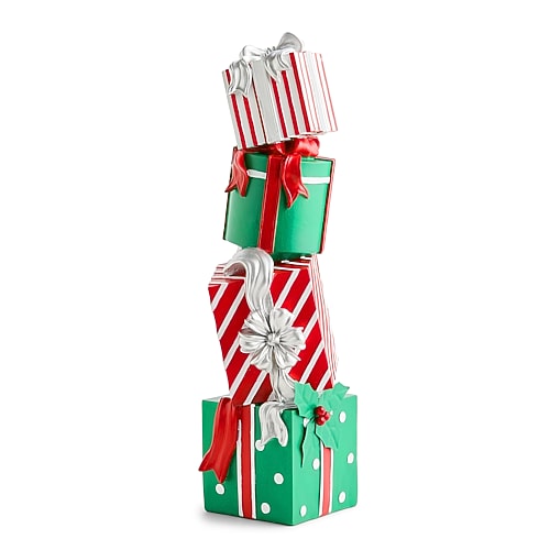 North Pole Trading Co . Stacked Gifts Christmas Tabletop Decor In Red