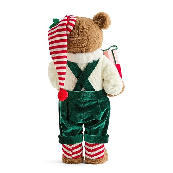 North Pole Trading Co. 18.5" Gift Box Bear Christmas Figurine