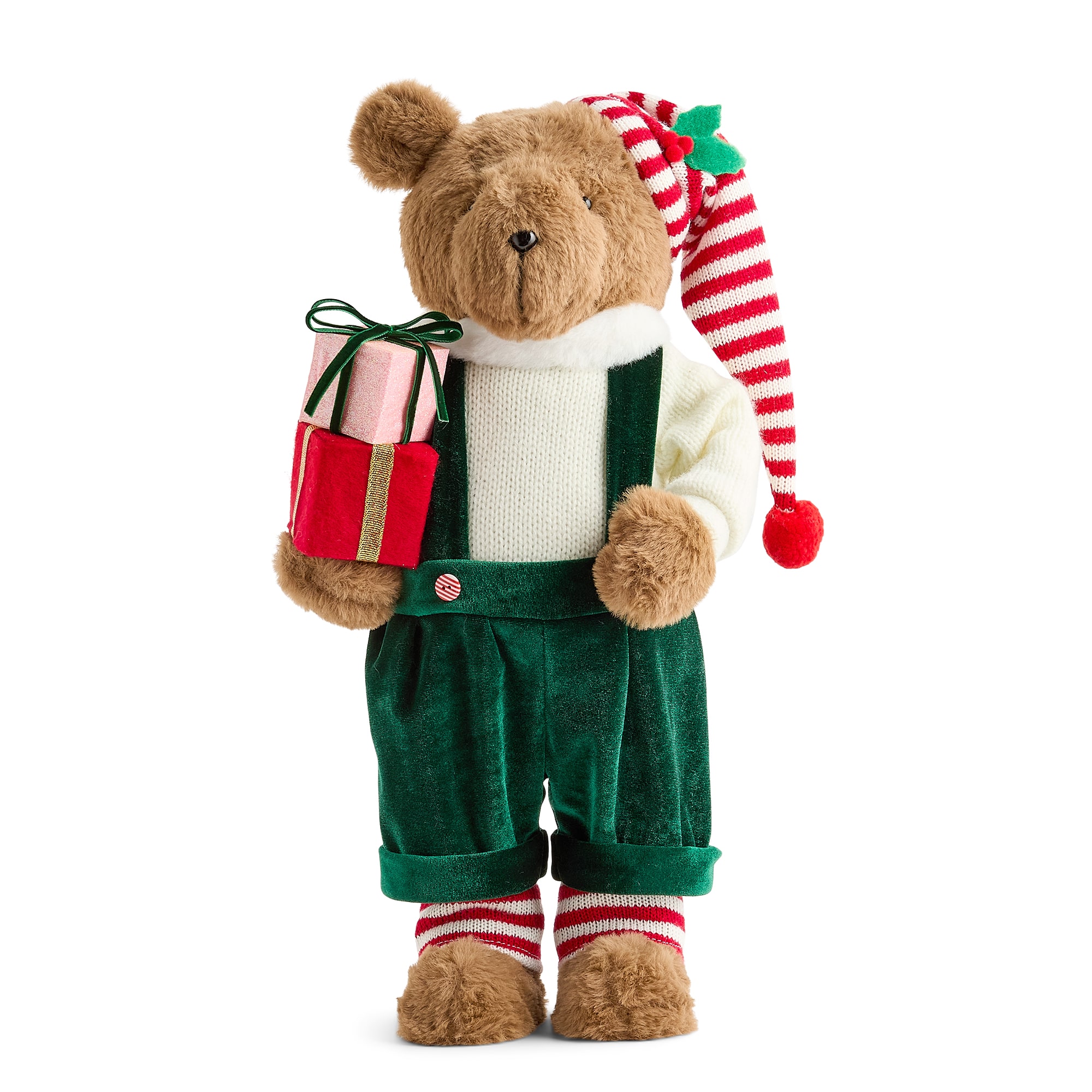 North Pole Trading Co. Gift Box Bear Figurine Christmas Figurine