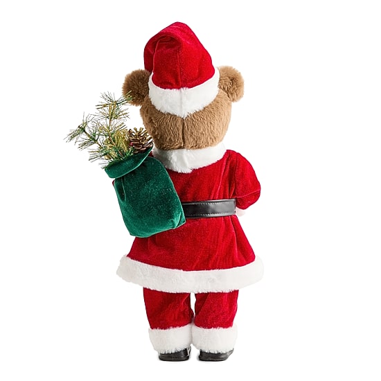 North Pole Trading Co. 19.5" Santa Bear Figurine Christmas Figurine