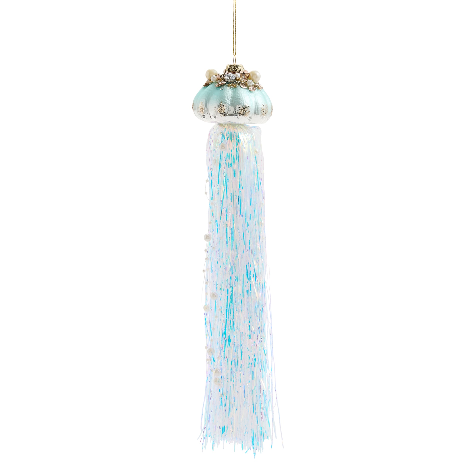 North Pole Trading Co. Glass Jellyfish 2a Christmas Ornament