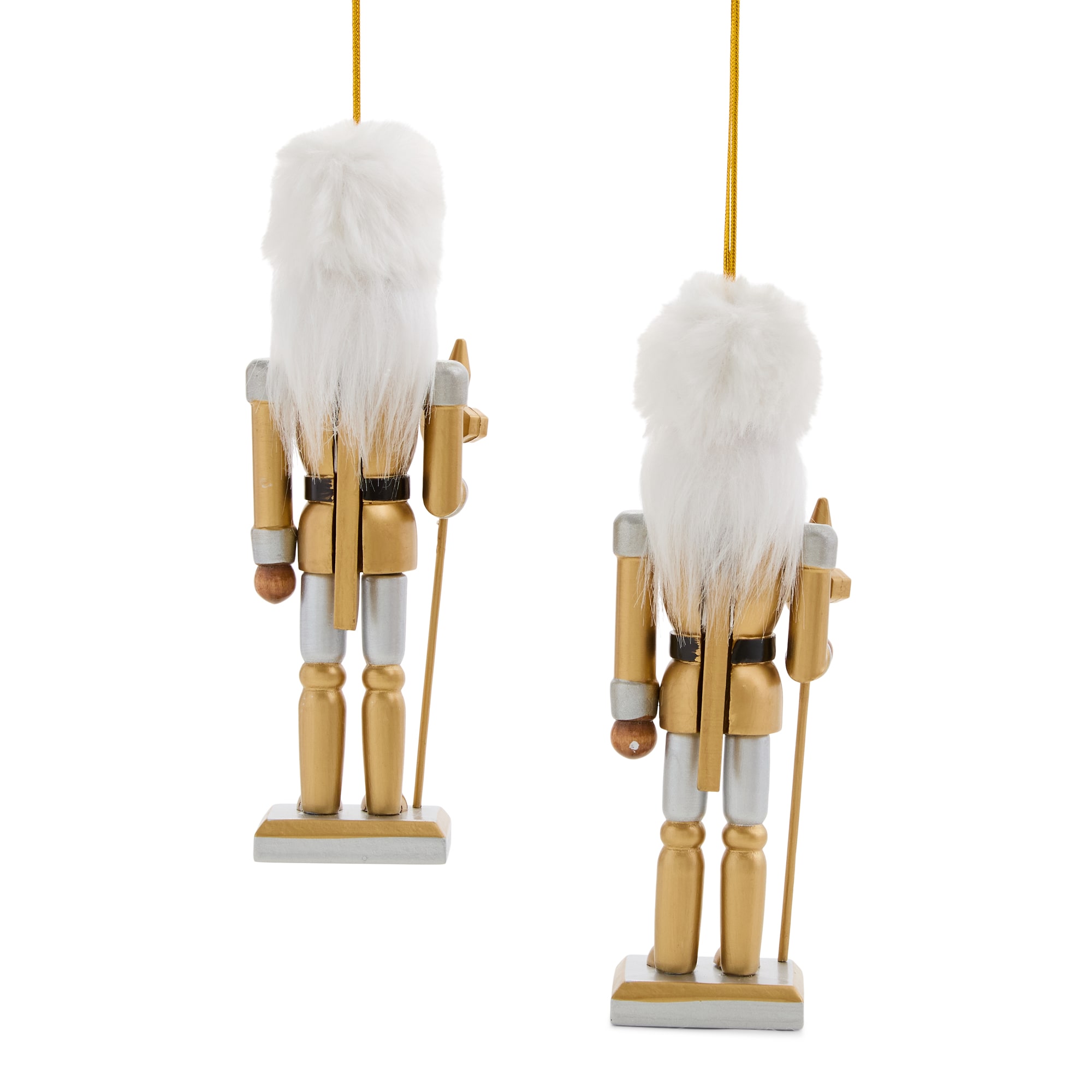 North Pole Trading Co. African American Gold Nutcracker 2-pc. Christmas Ornament