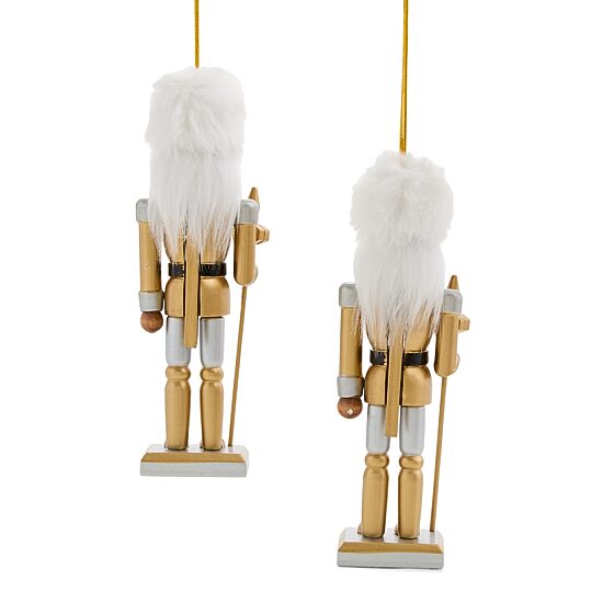North Pole Trading Co. African American Gold Nutcracker 2-pc. Christmas Ornament