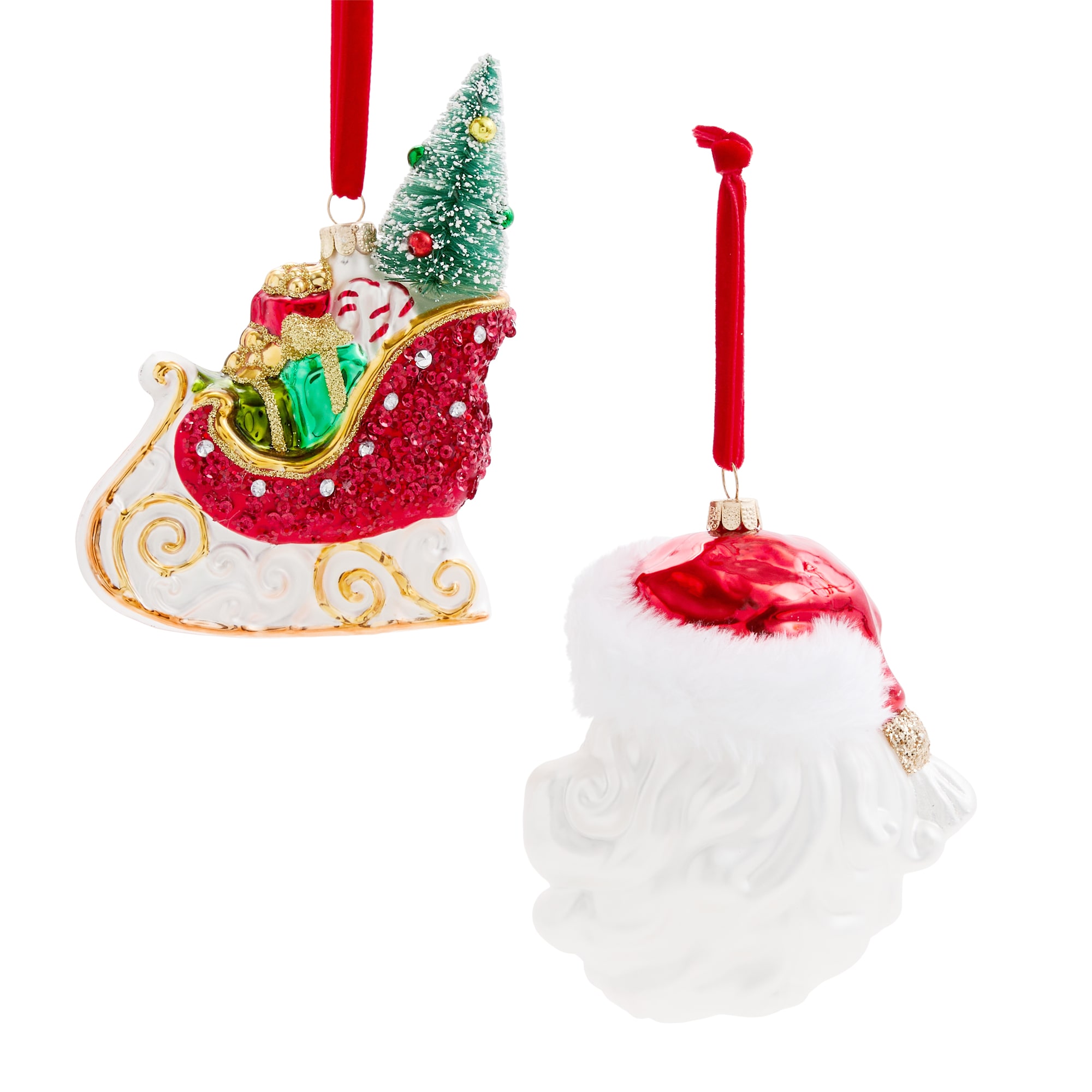 Martha Stewart African American Santa And Sleigh 2-pc. Christmas Ornament