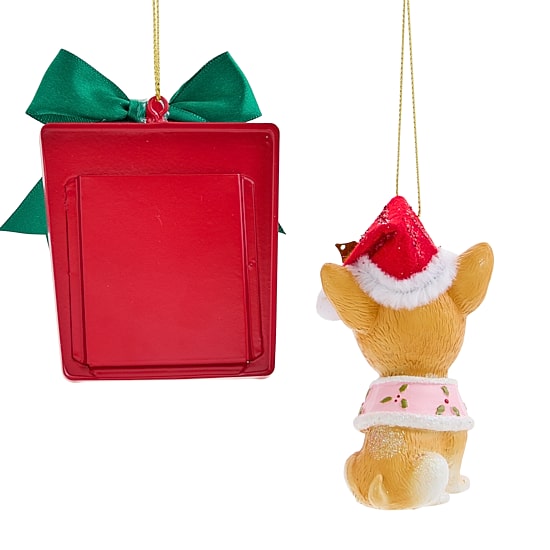 North Pole Trading Co. Chihuahua Red Frame 2-pc. Christmas Ornament
