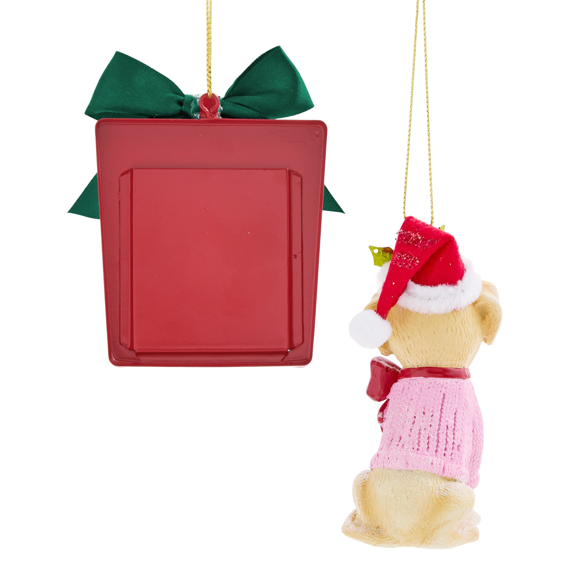 North Pole Trading Co. Golden Red Frame 2-pc. Christmas Ornament