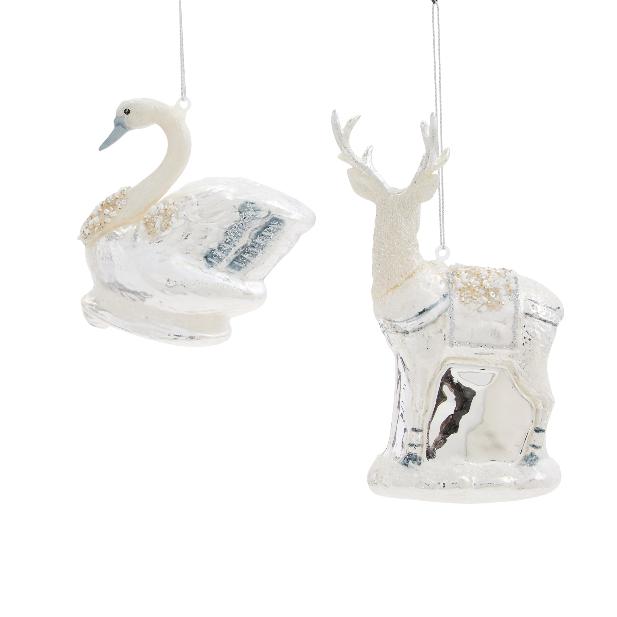 North Pole Trading Co. Reindeer Swan 2-pc. Christmas Ornament