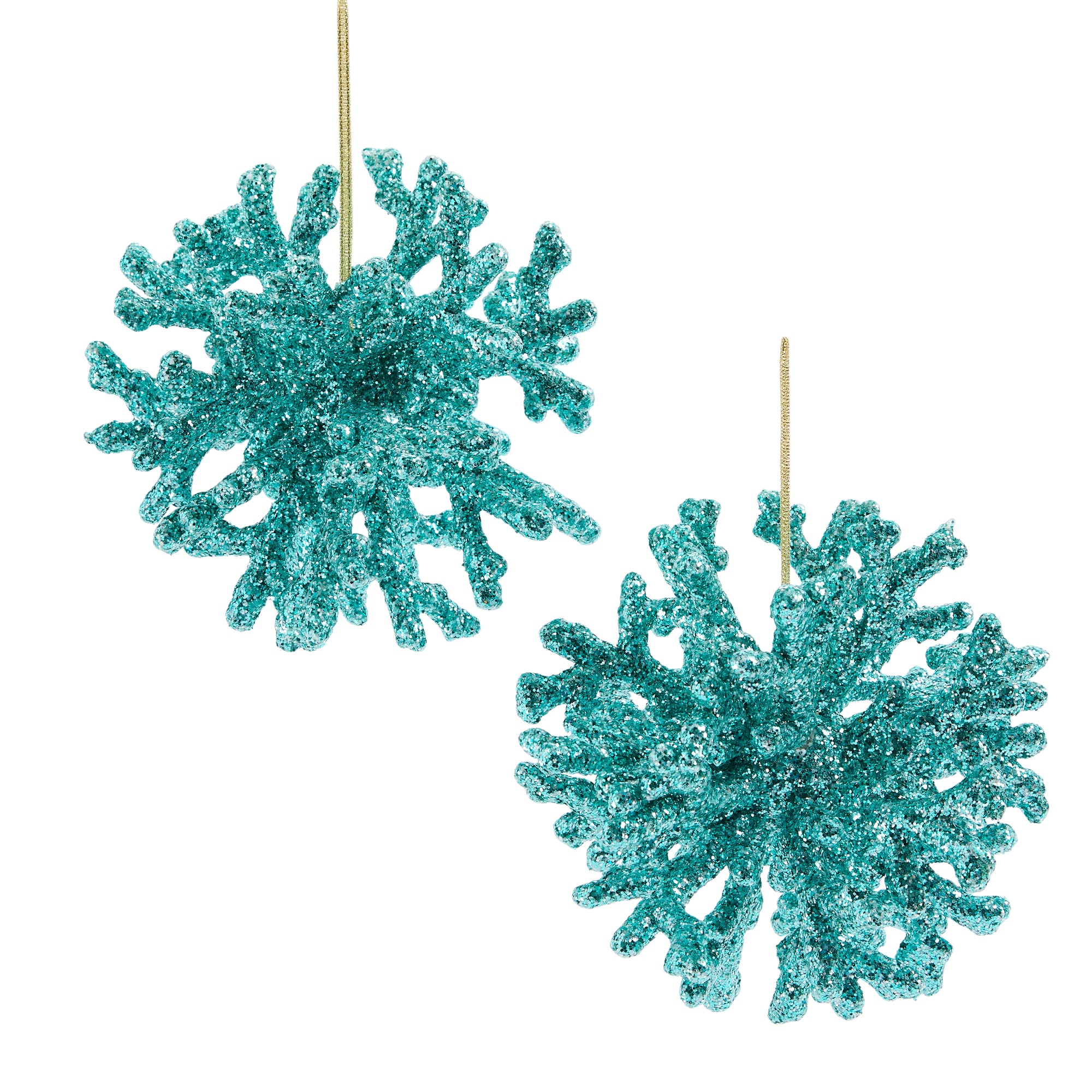 North Pole Trading Co. Coral Ball Coastal 2-pc. Christmas Ornament