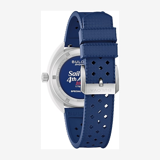 Bulova Snorkel Mens Blue Strap Watch 98b474