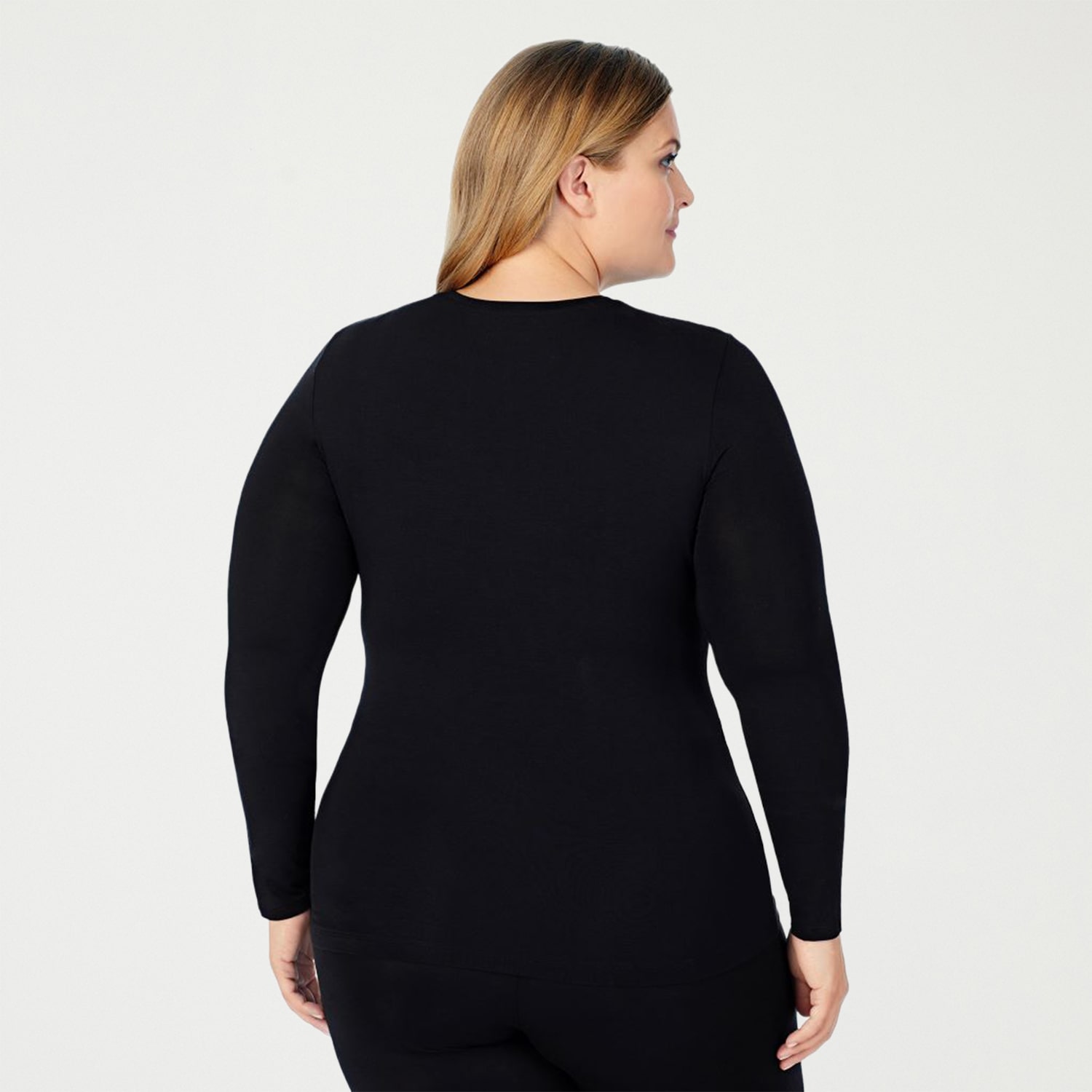 Cuddl Duds Womens Softwear With Stretch Round Neck Long Sleeve Thermal Shirt