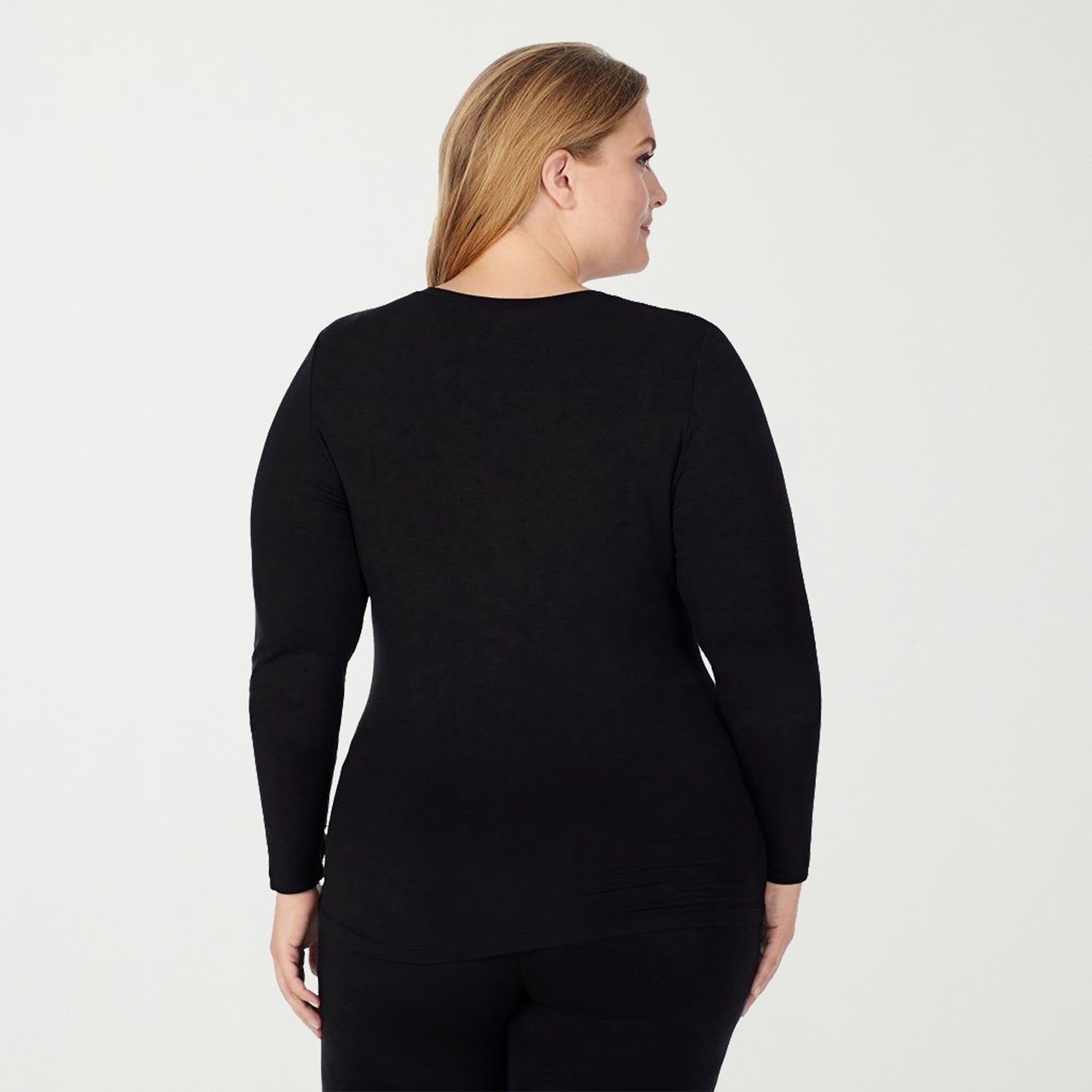 Cuddl Duds Womens Softwear With Stretch Round Neck Long Sleeve Thermal Shirt