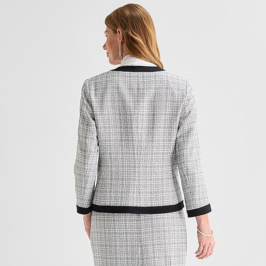 Black Label by Evan-Picone Tweed Womens Classic Fit Suit Jacket