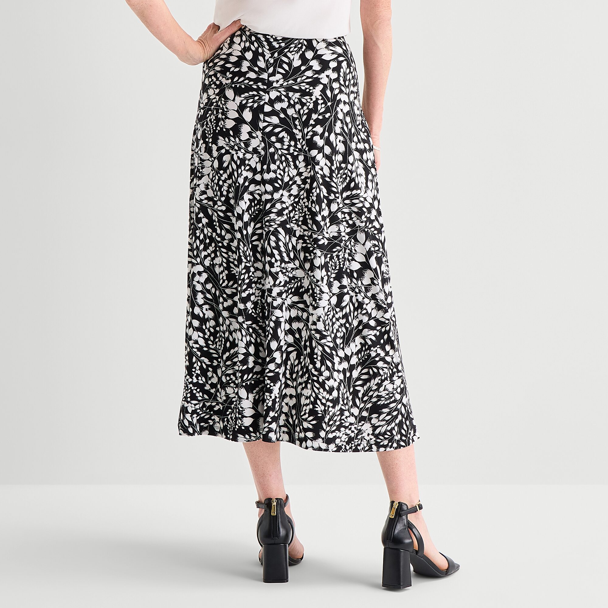 Black Label by Evan-Picone Womens High Rise Maxi Skirt