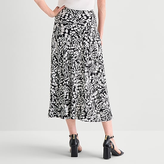 Black Label by Evan-Picone Womens High Rise Maxi Skirt