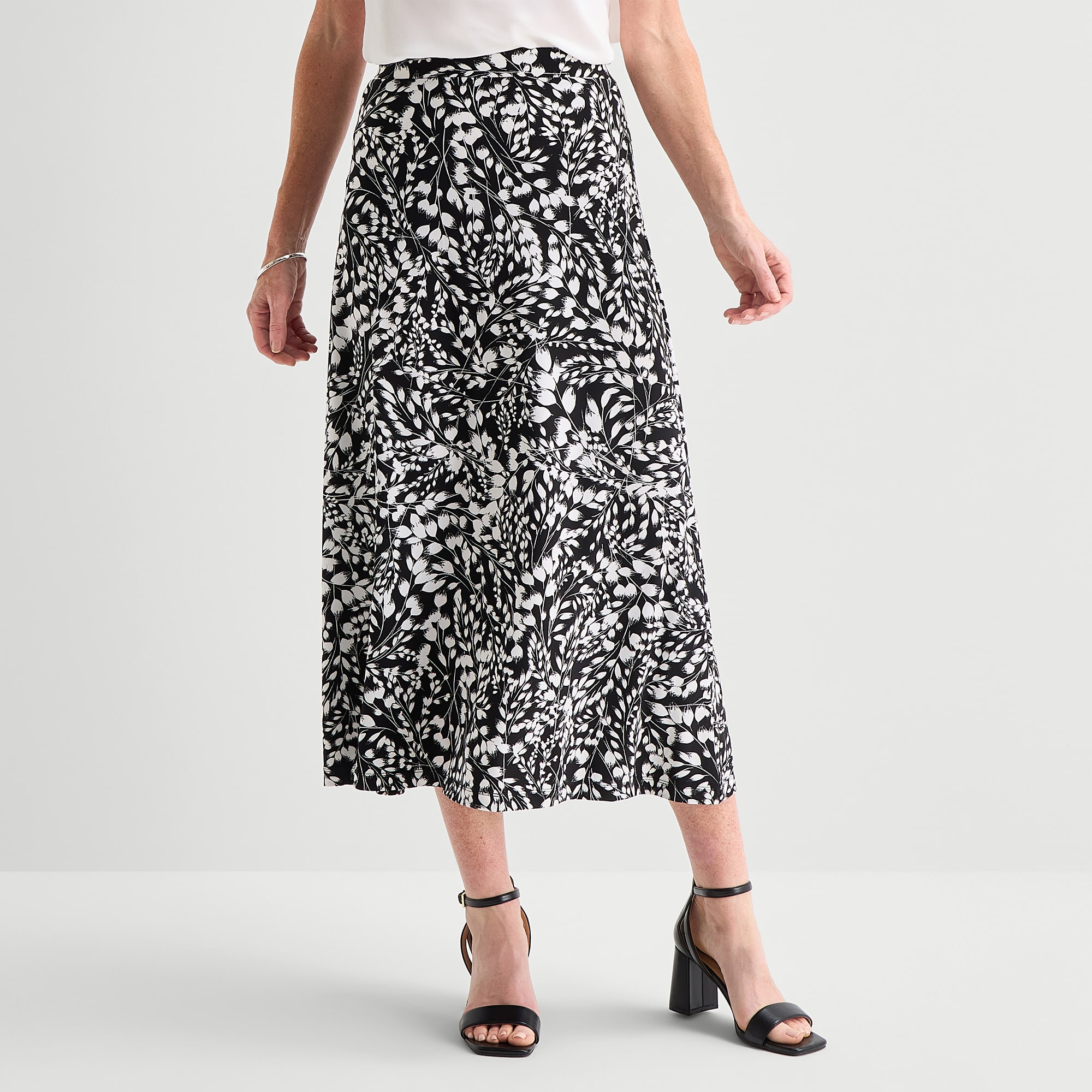 Black Label by Evan-Picone Womens High Rise Maxi Skirt