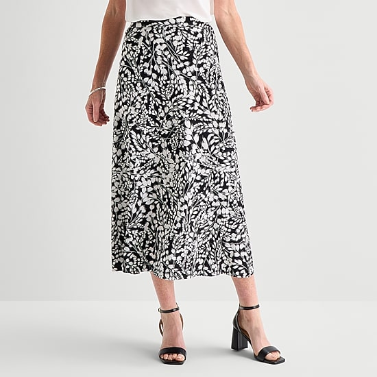 Black Label by Evan-Picone Womens High Rise Maxi Skirt