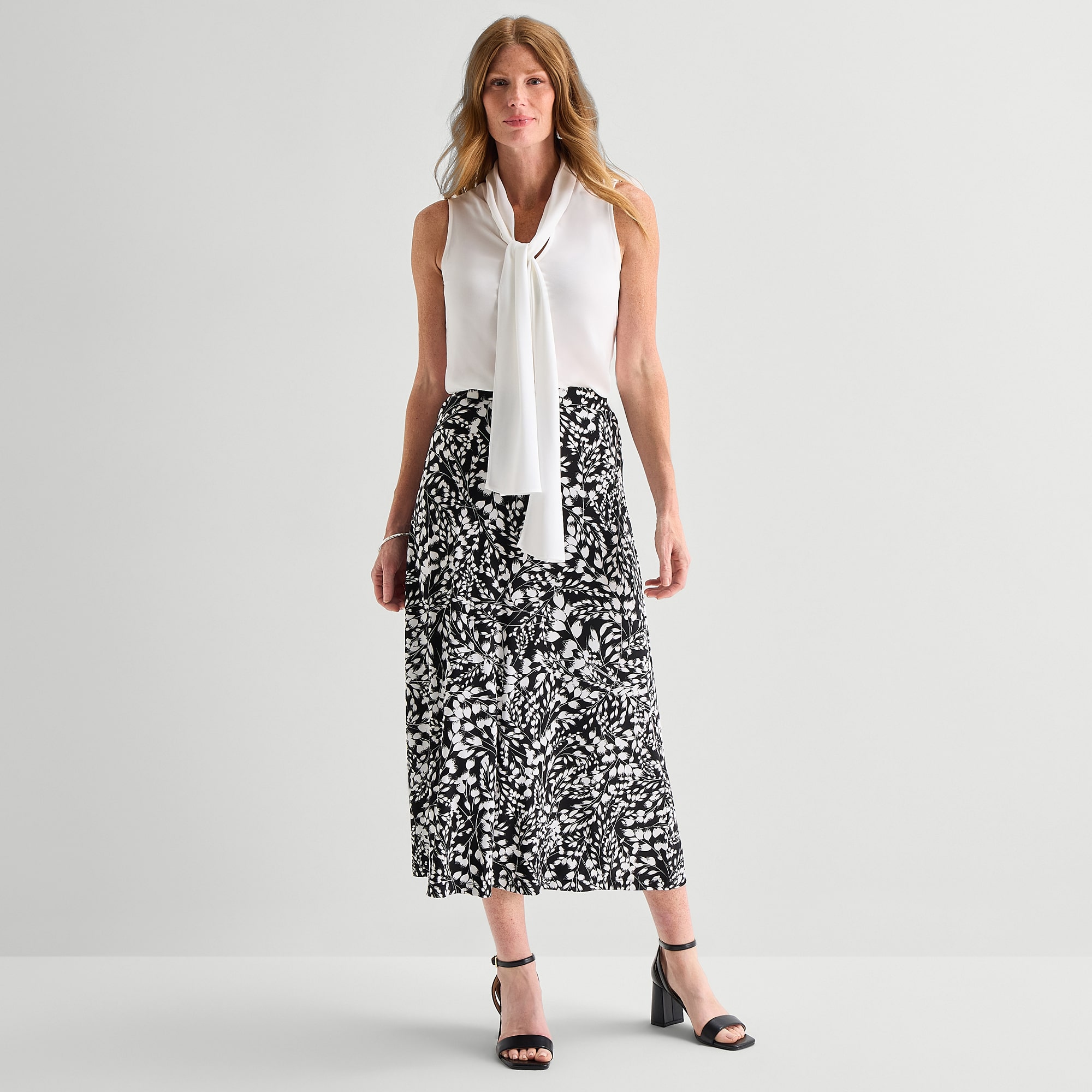 Black Label by Evan-Picone Womens High Rise Maxi Skirt