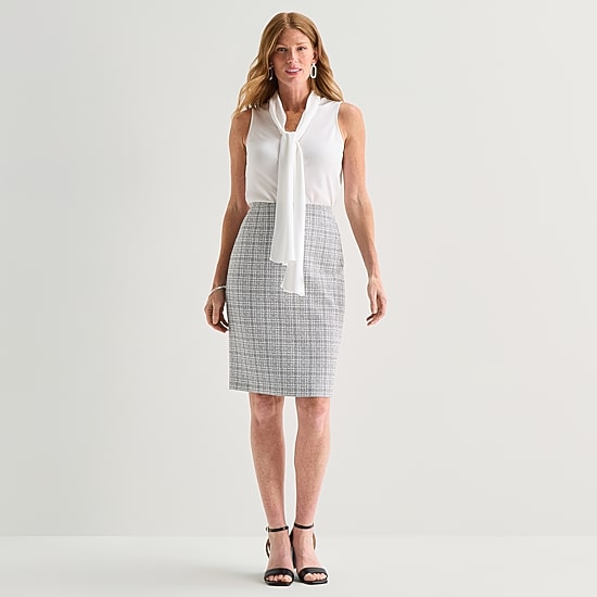 Black Label by Evan-Picone Tweed Womens Suit Skirt