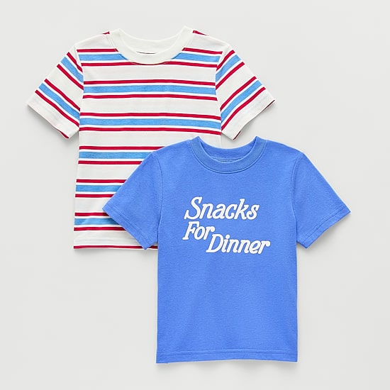 Okie Dokie Toddler & Little Boys Crew Neck Short Sleeve Regular Fit 2-pc. Graphic T-Shirt