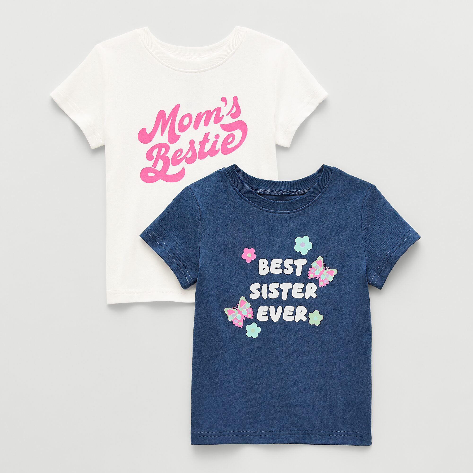 Okie Dokie Toddler & Little Girls Round Neck Short Sleeve Regular Fit 2-pc. Graphic T-Shirt