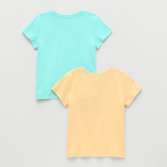 Okie Dokie Toddler & Little Girls Round Neck Short Sleeve Regular Fit 2-pc. Graphic T-Shirt