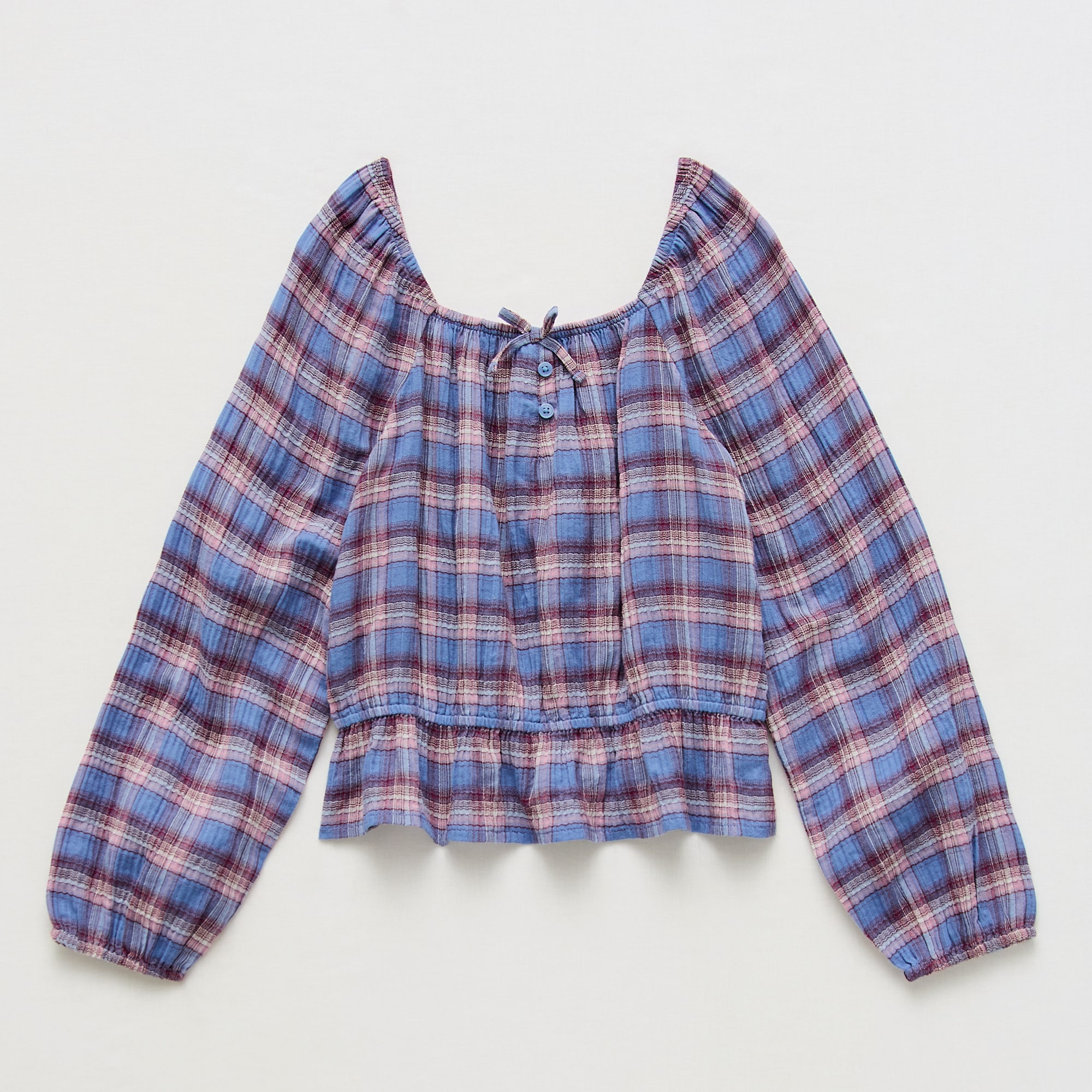 Thereabouts Little & Big Kid Girls Straight Neck Long Sleeve Blouse