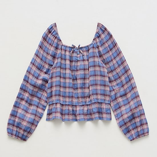Thereabouts Little & Big Kid Girls Square Neck Long Sleeve Blouse
