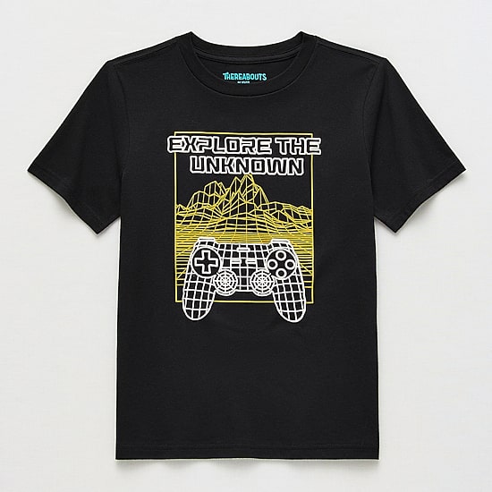 Thereabouts Little & Big Kid Boys Crew Neck Short Sleeve Regular Fit Graphic T-Shirt
