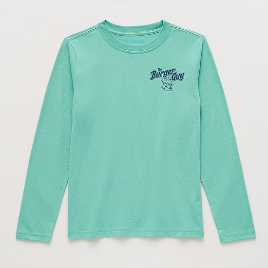 Thereabouts Little & Big Kid Boys Crew Neck Long Sleeve Regular Fit Graphic T-Shirt