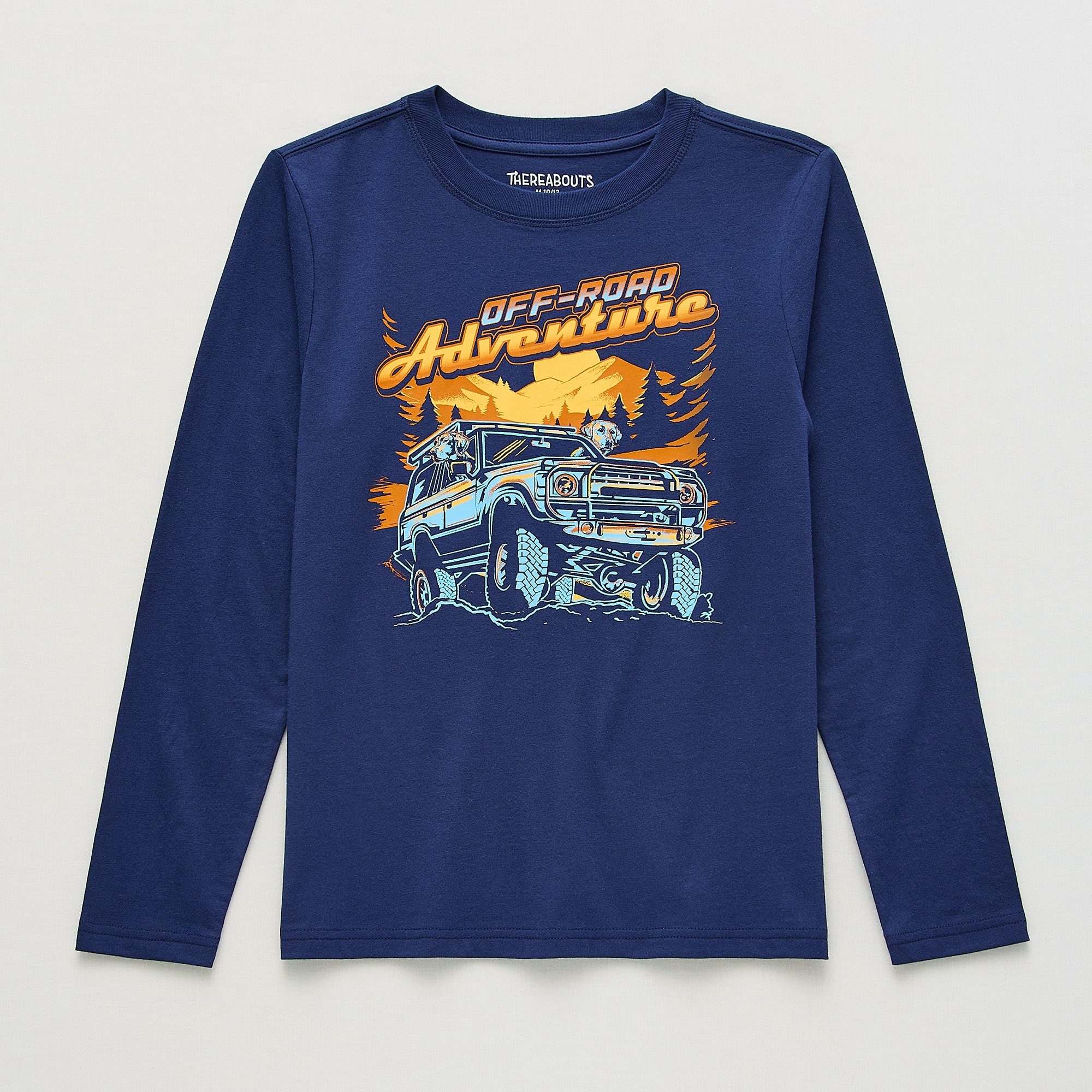 Thereabouts Little & Big Kid Boys Crew Neck Long Sleeve Regular Fit Graphic T-Shirt
