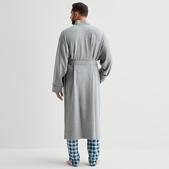 Stafford Waffle One Size Mens Waffle Long Sleeve Long Length Robe