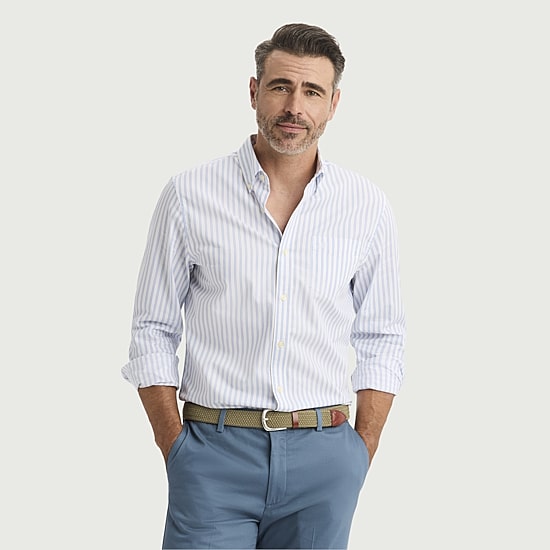 Dockers Stain Defender Mens Long Sleeve Regular Fit Wrinkle Free Button-Down Shirt