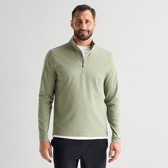 Xersion Mens Mock Neck Long Sleeve Active Quarter-Zip Pullover